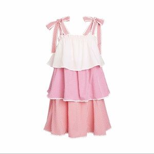 English Factory color block ruffled summer dress